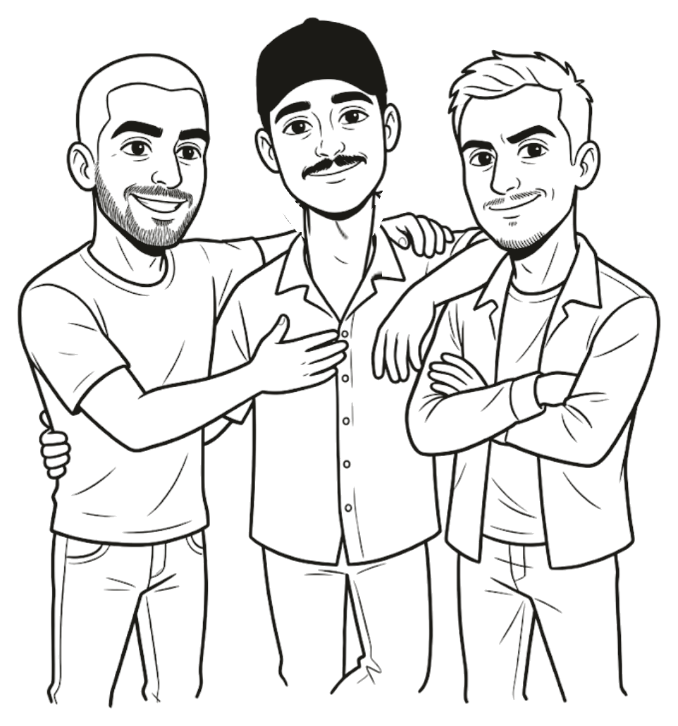 Ilustración de Álvaro, Pablo y Néstor